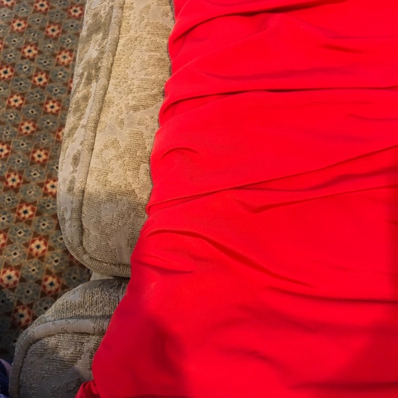 Womens Red Ruched Chain Top Blouse Size S - Picture 4 of 5